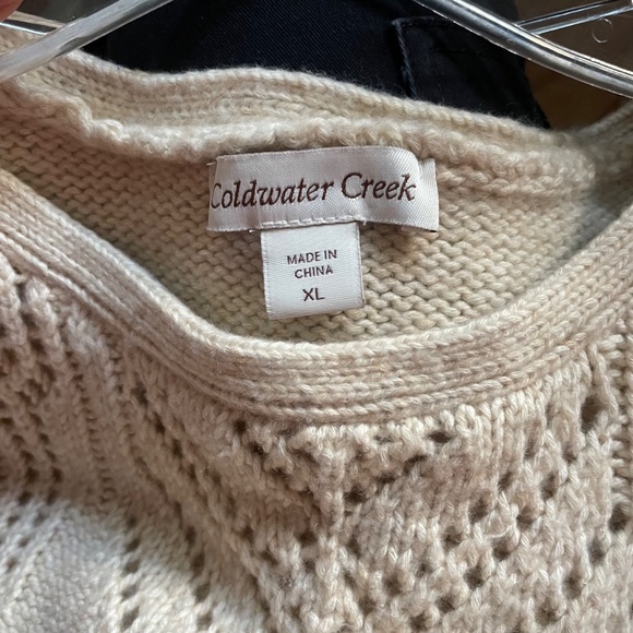 Coldwater Creek oatmeal cream knit sweater vest - Picture 3 of 4